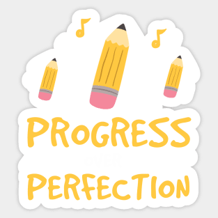 Motivational Progress Over Perfection Back to School Sticker